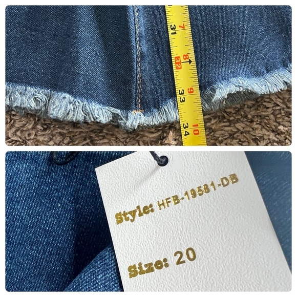 Home Folk Dallas Distressed Women’s Dark Wash Blues Flare Jeans - Picture 12 of 12